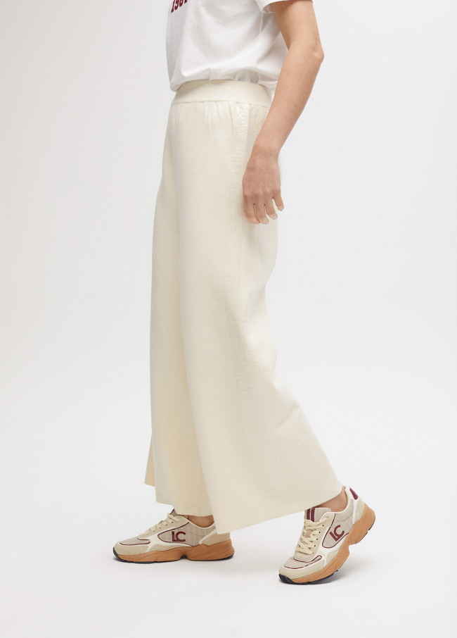 Knit trousers with side sequins