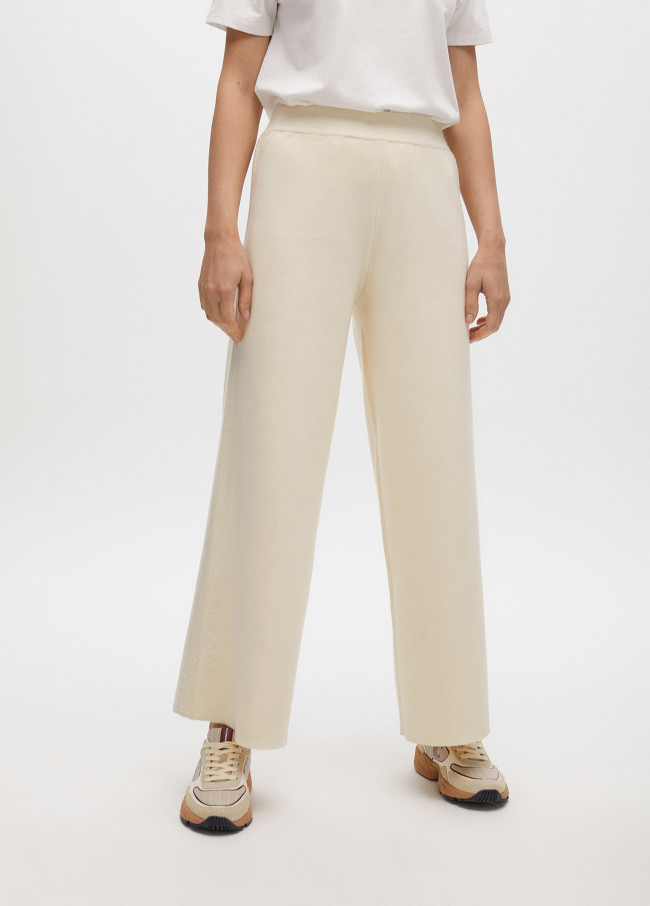 Knit trousers with side sequins