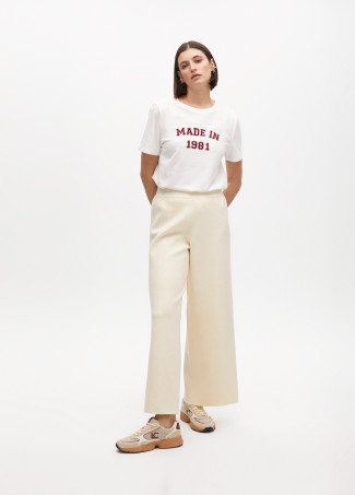 Knit trousers with side sequins