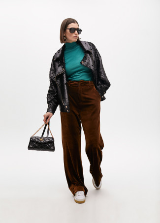 Sequinned biker jacket