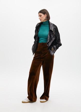 Sequinned biker jacket