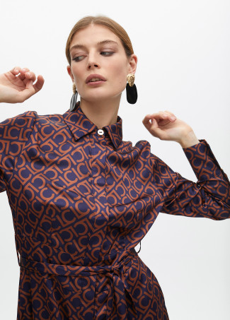 Logo print shirt dress