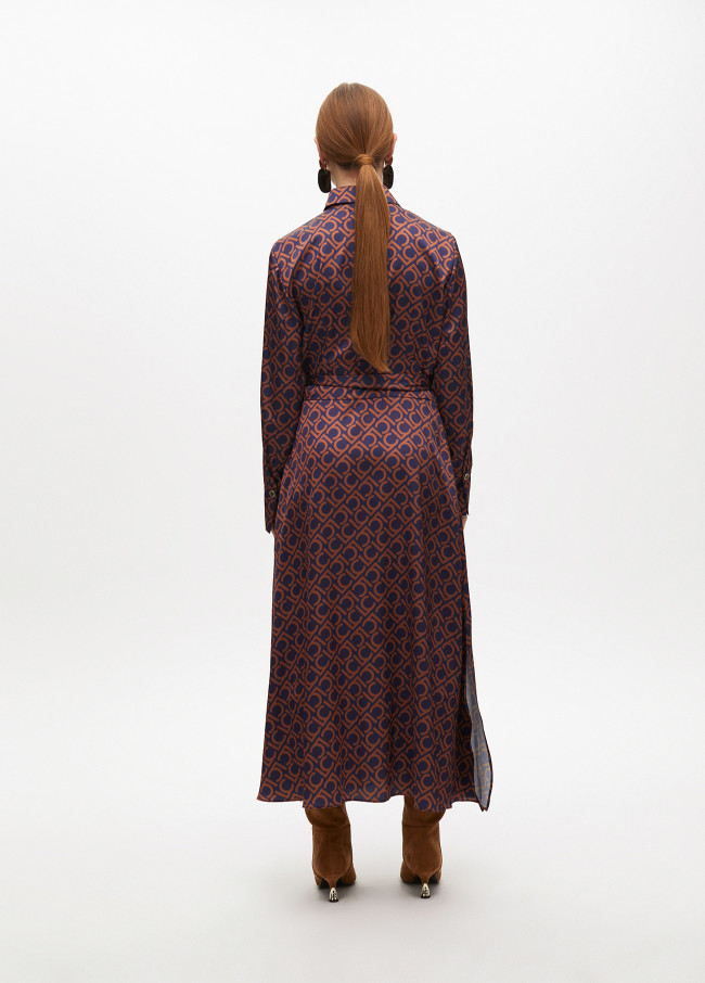 Logo print shirt dress