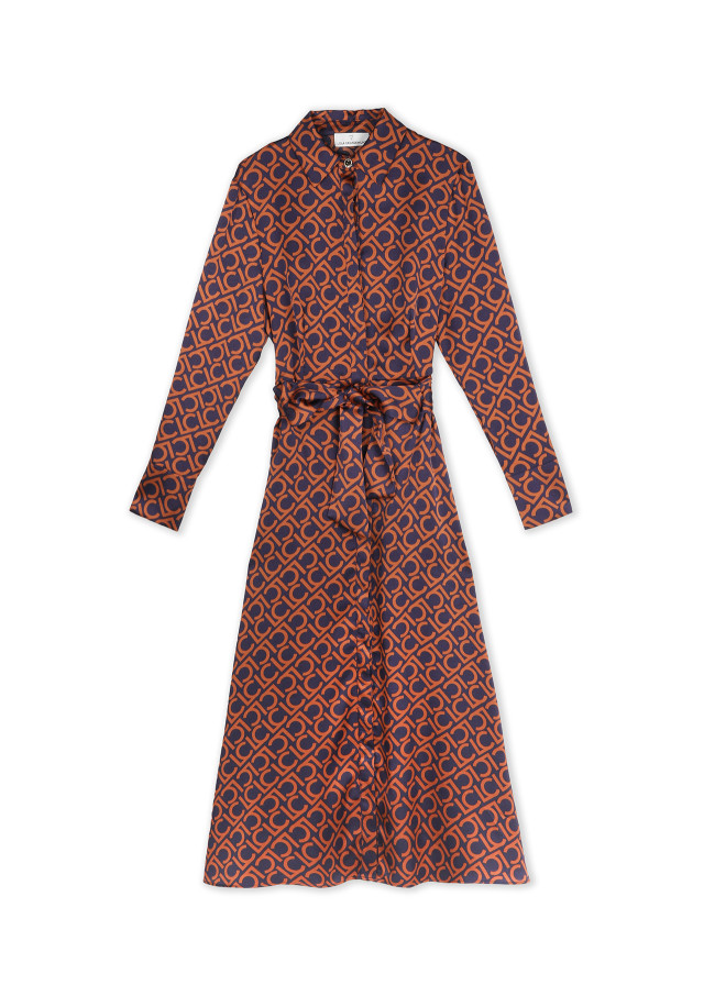 Logo print shirt dress