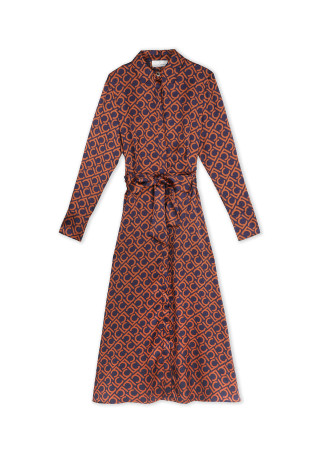 Logo print shirt dress