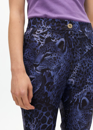 Animal print suit trousers