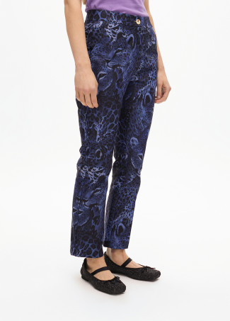 Animal print suit trousers