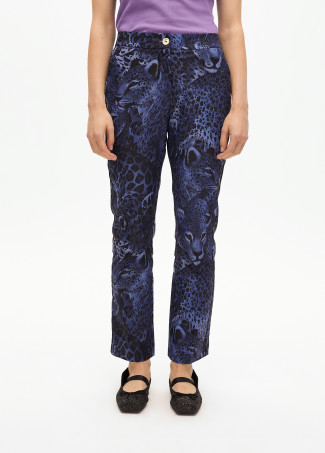 Animal print suit trousers