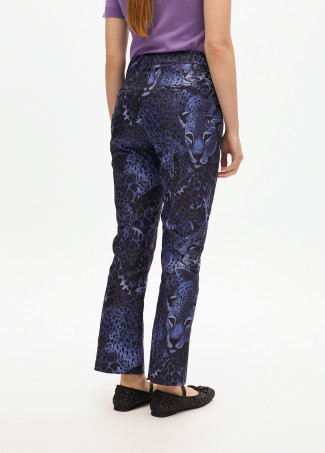 Animal print suit trousers