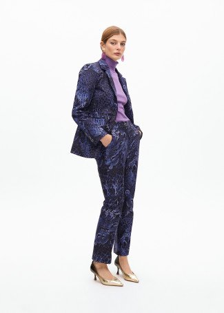 Animal print suit trousers
