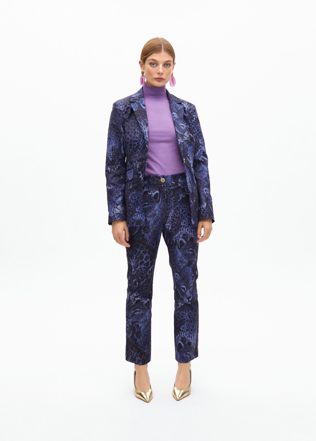 Pantalon de costume imprimé animal