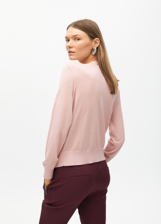 Cardigan efecto dos piezas con joya lazo