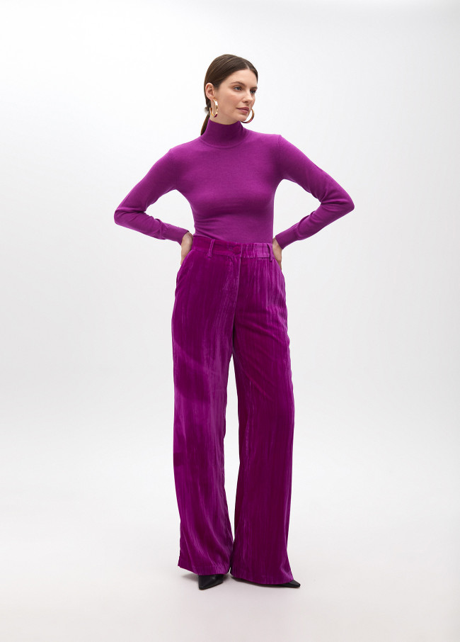 Wool blend high neck sweater