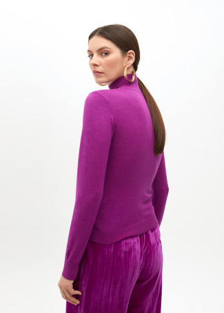 Pull col roulé en laine