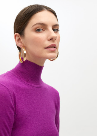 Pull col roulé en laine