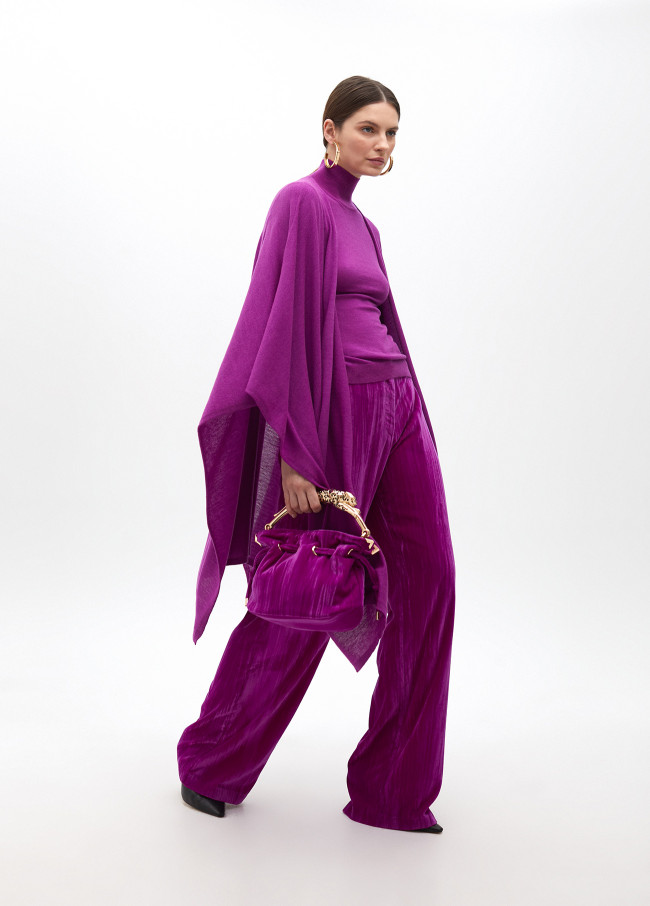 Wool blend high neck sweater