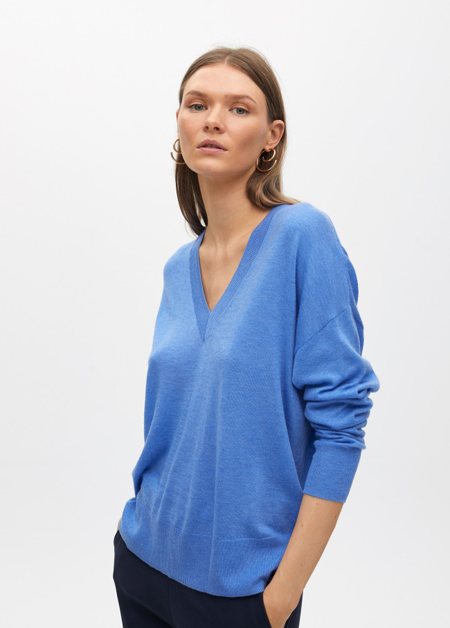 Maglione collo a V largo