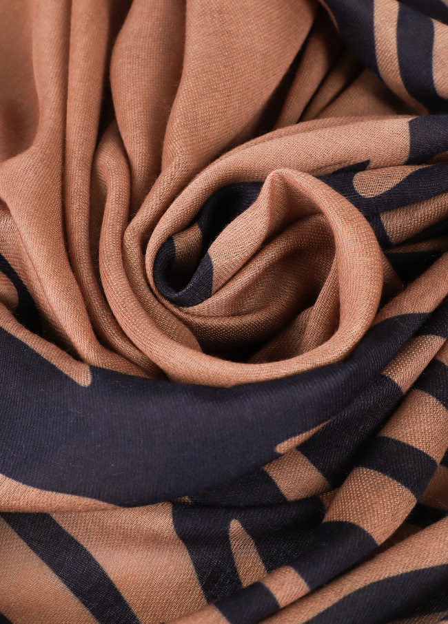 Scarf with zebra print and logo