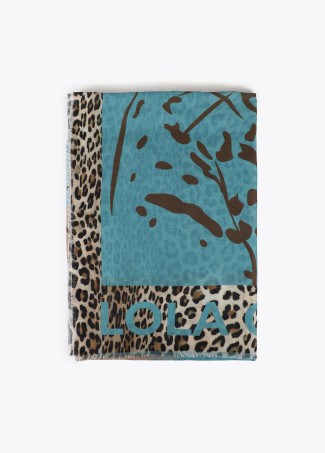 Scarf with tiger face print