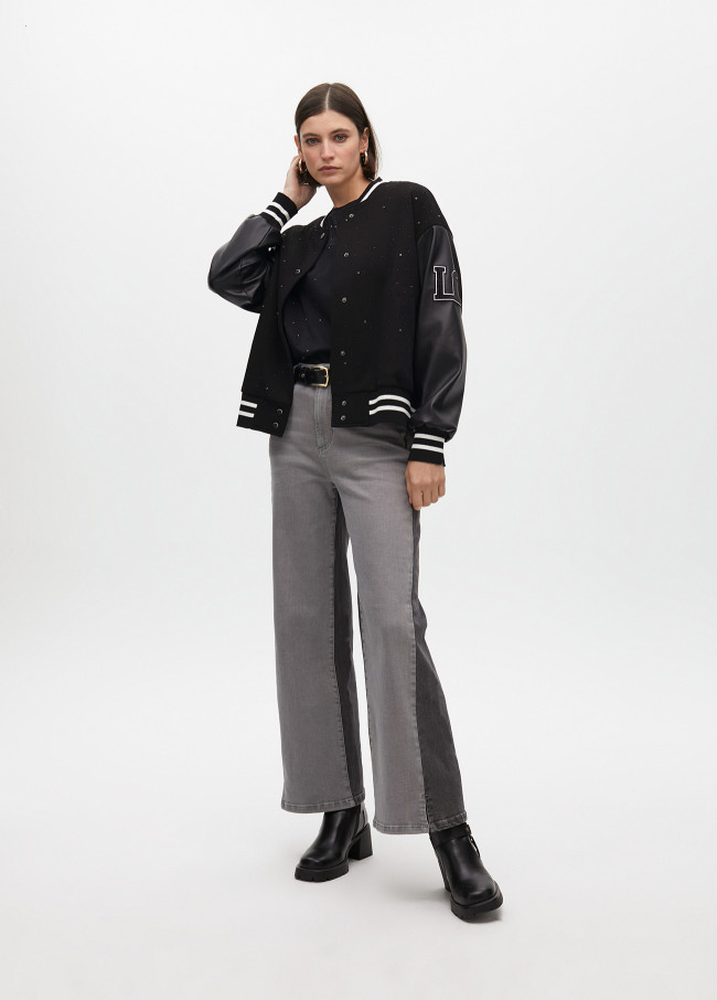 Chaqueta bomber detalle pedrería