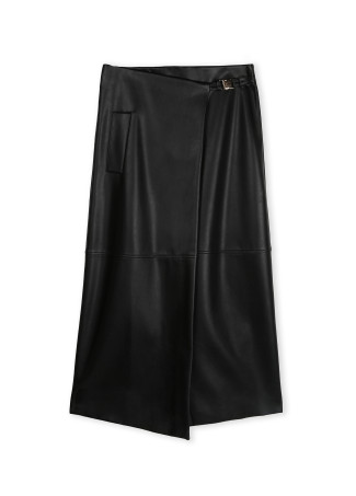 Faux leather pencil skirt with side detail