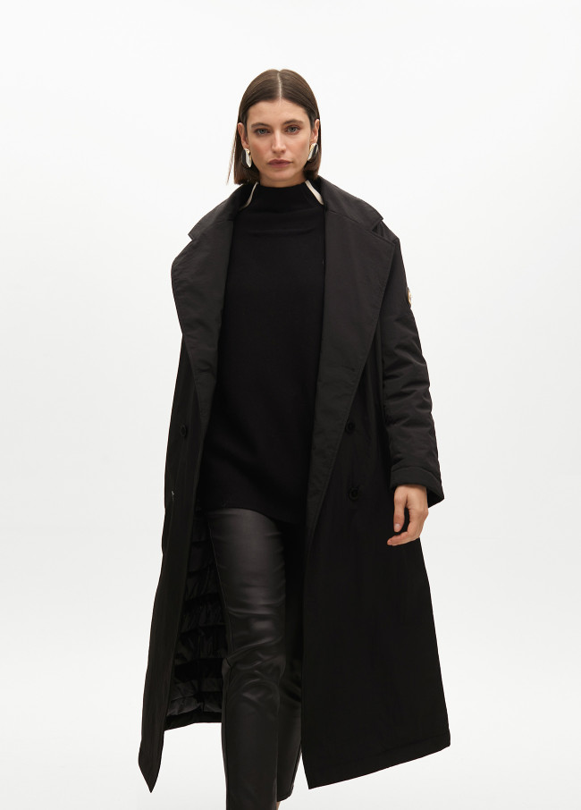 Lightweight feather trench coat