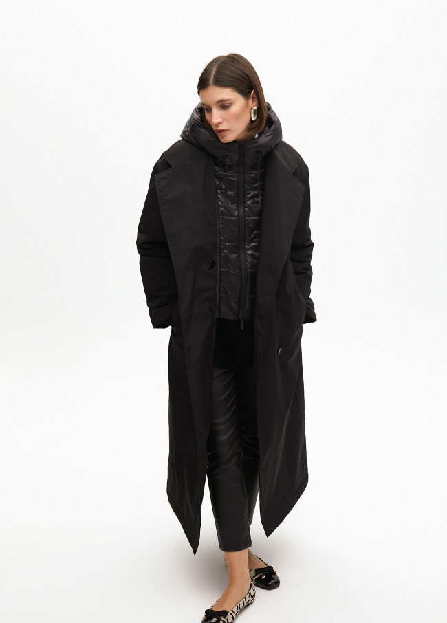 Lightweight feather trench coat