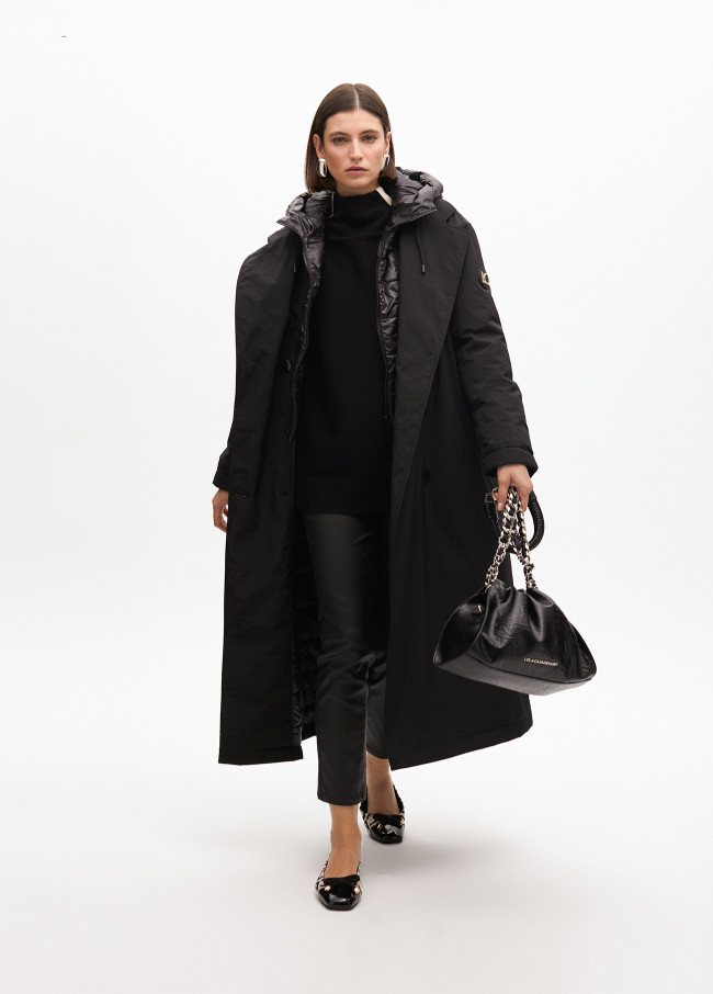 Lightweight feather trench coat