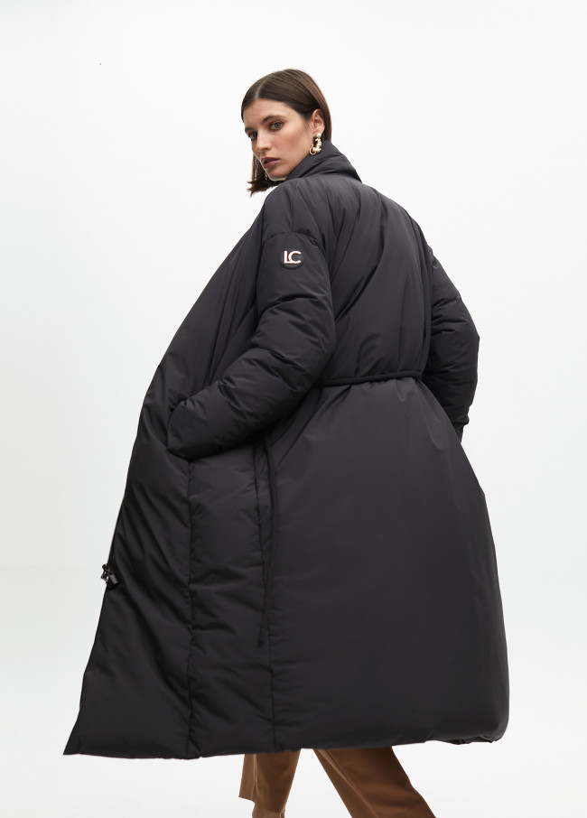Abrigo acolchado cuello envolvente