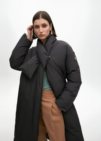 Abrigo acolchado cuello envolvente
