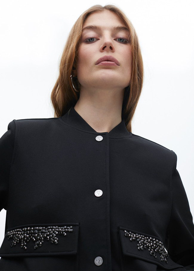 Bomber detail jewel pockets