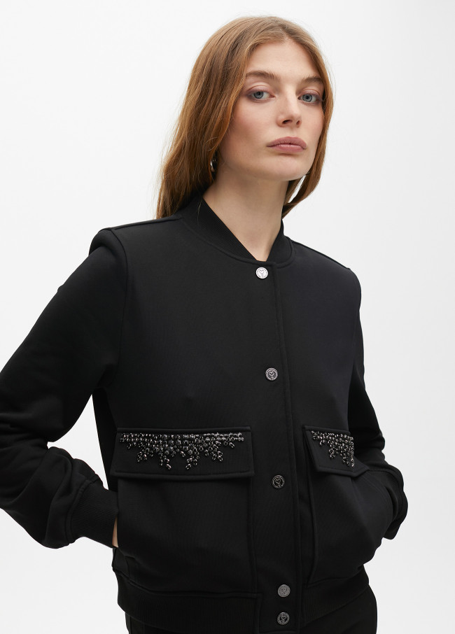 Bomber com Detalhes de Bolsos Jóia