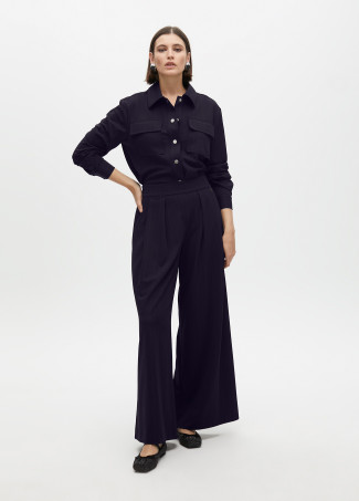 Chemise Rayée Lamé avec Poches