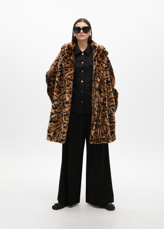 Pinstripe darted lamé trousers