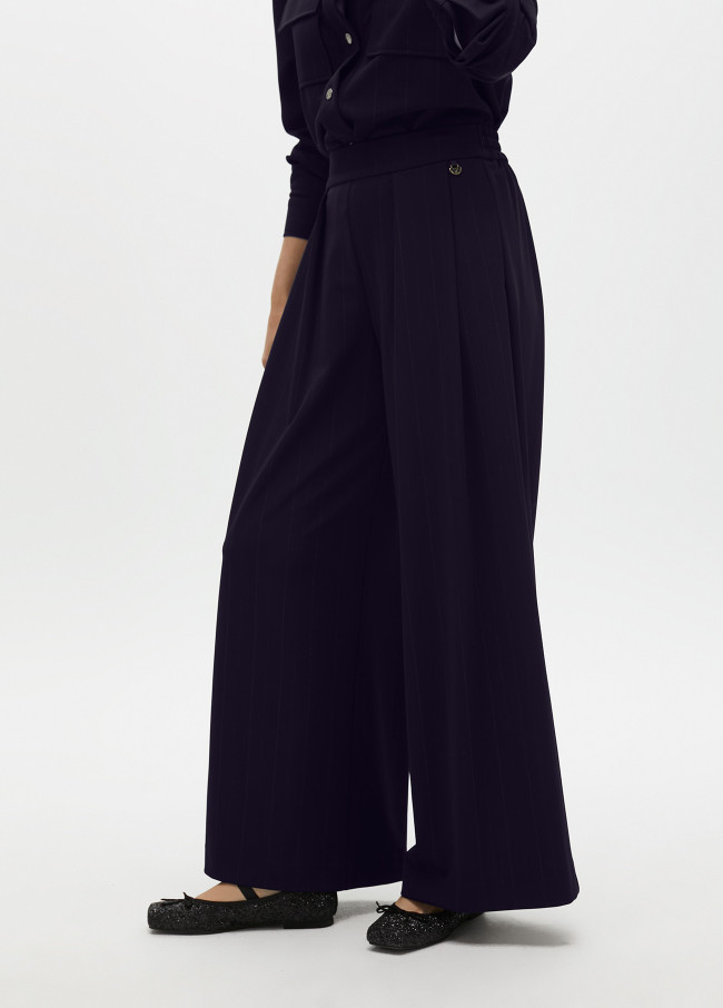 Pantalón raya diplomática lamé pinza