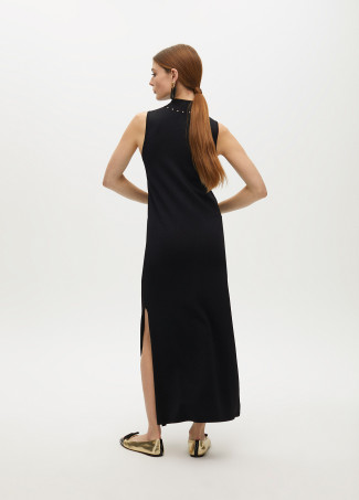 Vestido cuello halter lurex punto