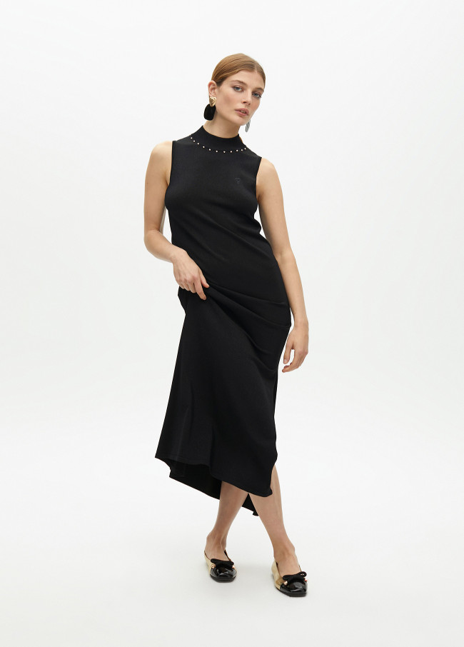 Robe en Tricot Lurex Col Halter