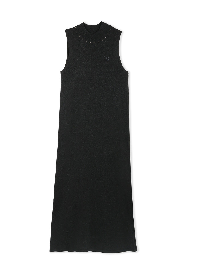 Vestido cuello halter lurex punto