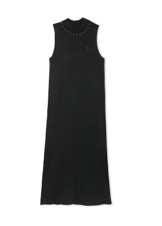 Vestido cuello halter lurex punto