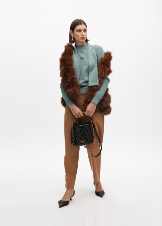 Knotted neck sweater