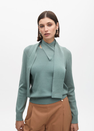 Knotted neck sweater