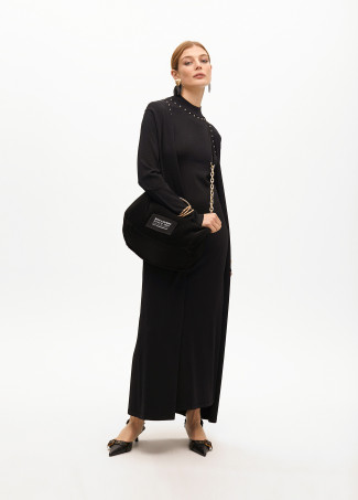 Long lurex knit cardigan