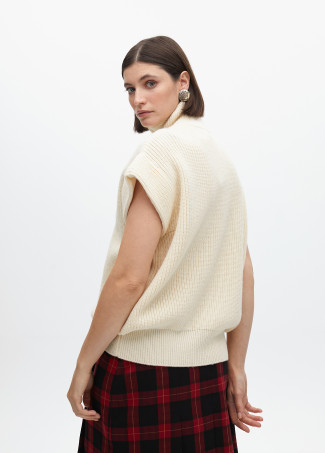 Gilet in maglia spessa con cerniera