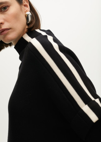 Sweater with contrast sleeve details