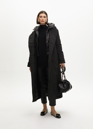 Sweater with contrast sleeve details