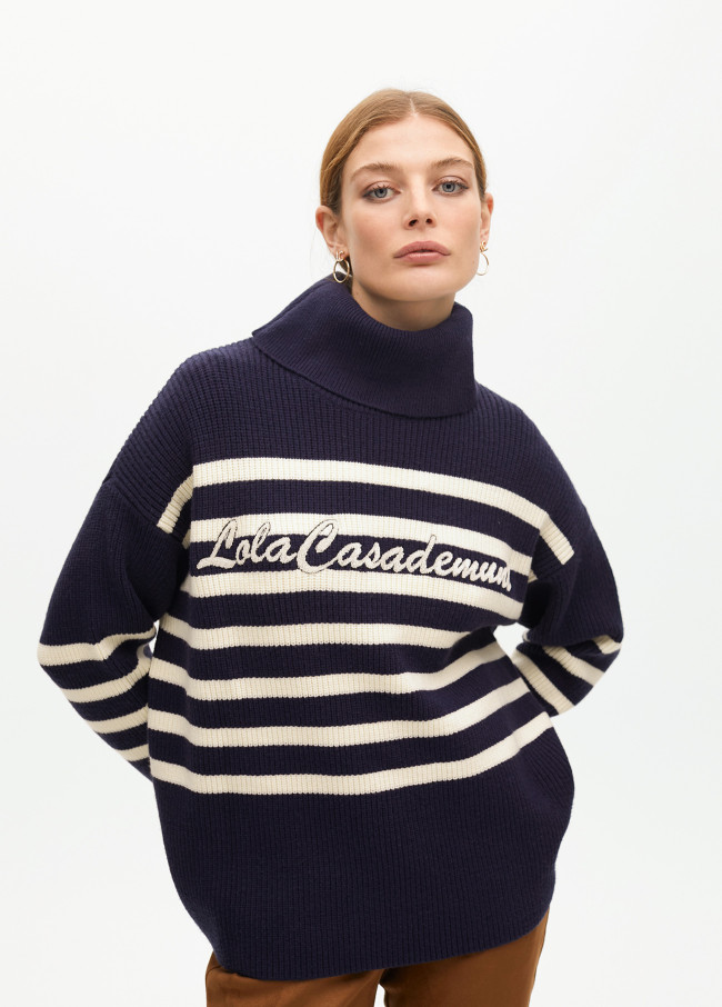 Maglione a collo alto in maglia spessa