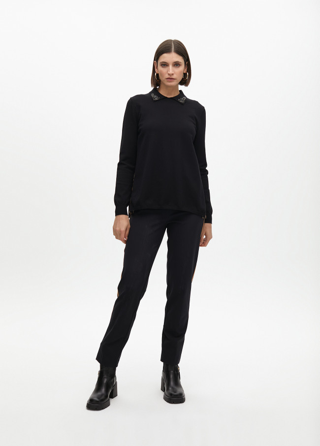 Jersey espalda plisada animal print