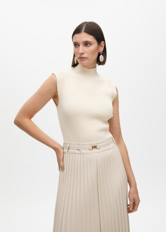 Vestido midi falda plisada