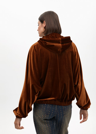 Sudadera oversize capucha terciopelo