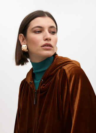 Sudadera oversize capucha terciopelo